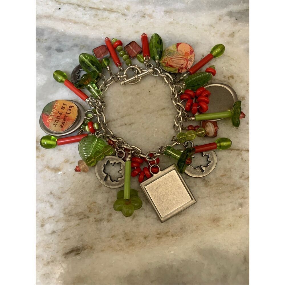 Holiday Fall Charm Bracelet #handmade #charm bracelet #Christmas #fall